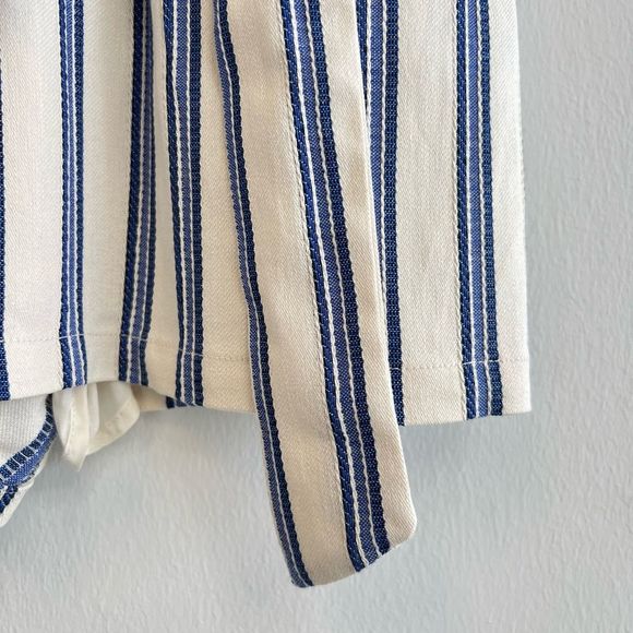 Anthropologie Greylin Blue Striped Josie Romper Shorts Size M Belted Soft - Picture 8 of 16